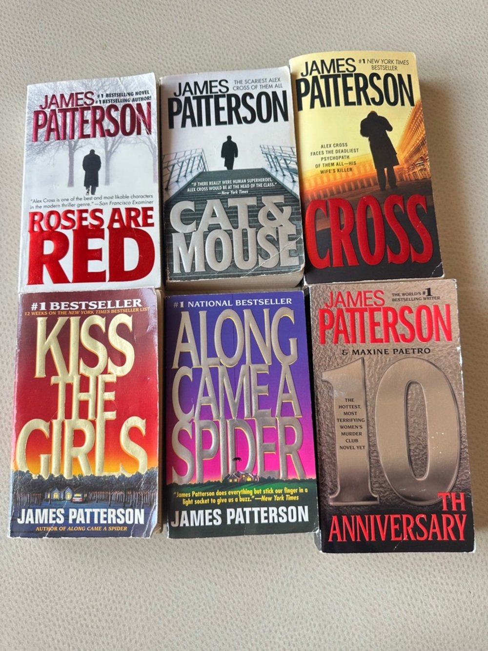 James Patterson Thriller Paperback books - 5 are from the Alex Cross Series